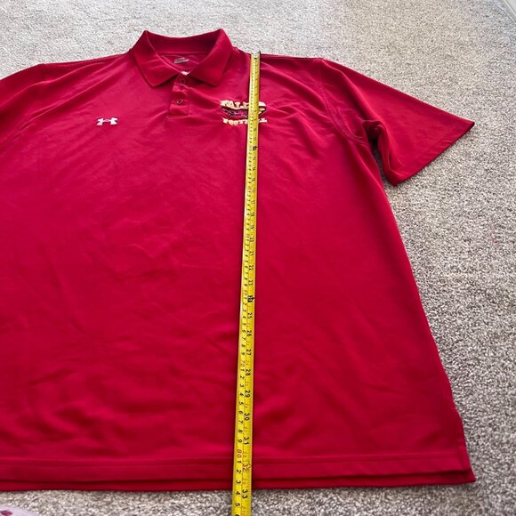 Under Armour Red Falcon Football Sports Collared Embroidered Shirt XXL - Picture 6 of 8